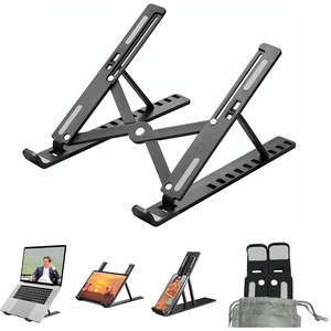 Supporto per Monitor in Legno Regolabile in Altezza per Desktop, Laptop e Televisori - Portatile, Pieghevole e Resistente - Product Image 1