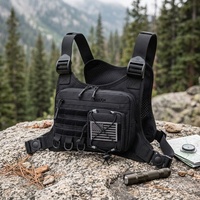 Sac à dos tactique professionnel léger et réglable pour la course à pied, sac de poitrine réfléchissant pour hommes, randonnée, escalade et jogging