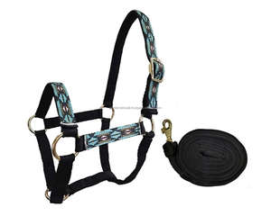 Cabestro de caballo de nailon ligero colorido recién llegado con superposición de diseño impreso, cabestro de Carreras de Caballos personalizado con cuerdas de plomo - Product Image 4