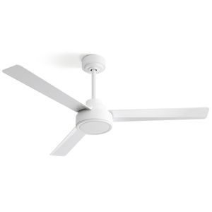 Ventilatore da soffitto bianco da 52 pollici Liv Farmhouse con 3 pale in ABS e telecomando, motore DC reversibile a 6 velocità, senza luce - Product Image 1