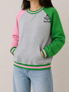 Sudaderas HMR Personalizadas OEM de Invierno, Casuales, con Parche Bordado de Chenille con Letras Griegas de Alpha Kappa, Estilo Oversize - Product Image 4