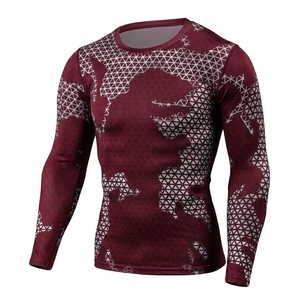 Camiseta Deportiva Reutilizable con Logotipo Frontal para Hombre, Antibacteriana, de Spandex/Poliéster, Manga Larga, para MMA, BJJ, Reshguard - Product Image 1