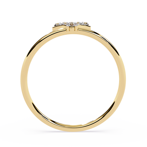 Bague minimaliste en or 18 carats avec cluster de diamants trapézoïdaux et diamant rond naturel, bijoux fins certifiés IGI, bague de fiançailles en or 18 carats pour femme - Product Image 4