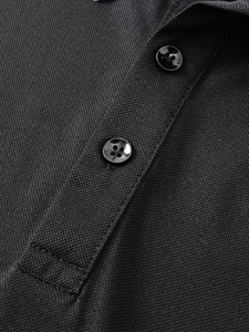 Camiseta Polo para Hombre a Precio Económico, Diseño de Verano, Color Sólido, Cómoda, de Manga Corta, Casual, Moderna, Diseño Informal, Negra - Product Image 6
