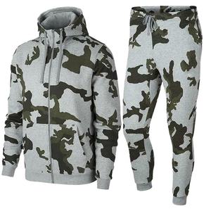 Sudadera con capucha para hombre, con diseño personalizado de sublimación, cremallera completa, chándal de camuflaje, venta al por mayor - Product Image 1