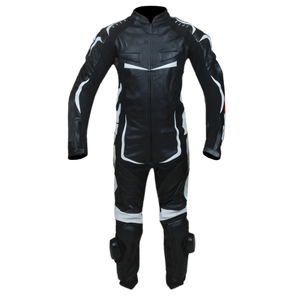 Traje de Motociclismo de Cuero Blanco y Negro para Hombre de Buena Calidad, de Una Pieza, Resistente al Viento y Protector - Product Image 2