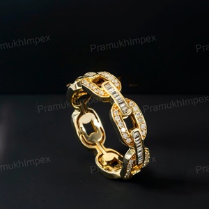 Luxury Customized Moissanite Cuban Link <b>Ring</b> 925 Sterling Silver Iced Out Hip Hop Band Unisex GRA Certified - Product Image 4