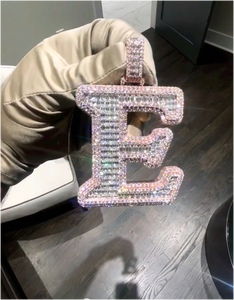 CONCEPTION - Colgante con Letra Personalizada de Moissanita VVS, Joyería de Plata de Ley 925 con Baño de Oro de 10K para Hombre, Certificado IGI, Estilo Hip Hop - Product Image 1