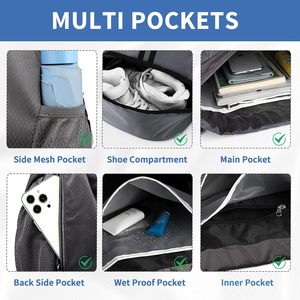 Sac de voyage en toile avec compartiment pour chaussures, sac de sport et de fitness - Product Image 3