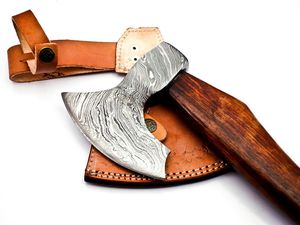 Hache de camping haut de gamme en acier forgé à la main avec manche en bois, hache utilitaire d'extérieur, hache de bushcraft artisanale sur mesure, fournisseur en gros - Product Image 3