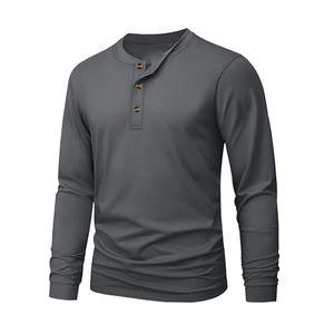 Camiseta de Manga Larga de Alta Calidad, 100% Algodón, Ropa Lisa a la Moda, Camisetas de Manga Larga para Hombre - Product Image 1