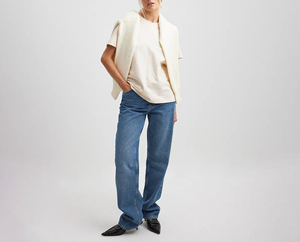 2026 New Arrival Women's <b>Cream</b> O-Neck Short Sleeve <b>T</b>-<b>Shirt</b> Loose Fit Solid Color Knitted Fabric All Seasons Wear for online sale - Product Image 1