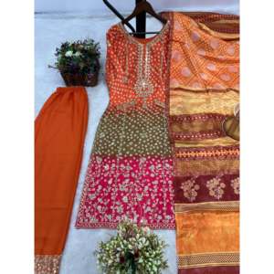 Designer Party Wear XL Top-Bottom y Dupatta Set con aspecto elegante - Product Image 2