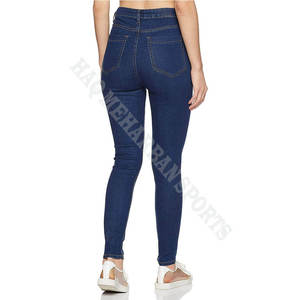 Wholesale Custom Women Elastic Stretch Jeans High Waist Solid Color Trousers Women Jeans Pants Reasonable Price OEM Service - Product Image 3