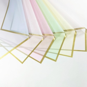 Nhà Máy Tùy Chỉnh <span class=keywords><strong>In</strong></span> Không Thấm Nước Vàng Cạnh Hoa Hoa Quà Tặng Giấy Gói Cho Người Bán Hoa Bó Hoa Quà Tặng Bao Bì Giấy Tấm - Product Image 2