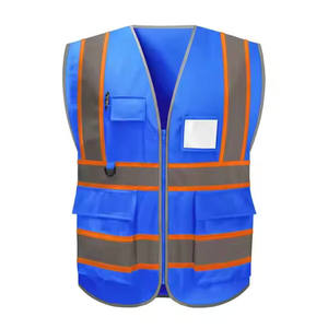 Customized High Visibility Safety Vest Security <b>Reflective</b> Breathable Corduroy V-neck Men's Unisex Autumn - Product Image 2