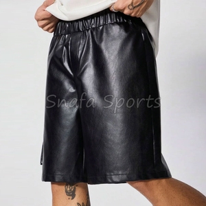 Nouveaux shorts décontractés pour hommes, design vintage personnalisé, 100% cuir, vêtements de sport pour hommes, shorts en cuir à vendre - Product Image 5
