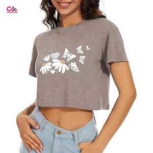 High Demand Product Best Price Women <b>Crop</b> <b>Top</b> T Shirts New High Selling Silk Screen Printed Women <b>Crop</b> <b>Top</b> T Shirts - Product Image 2