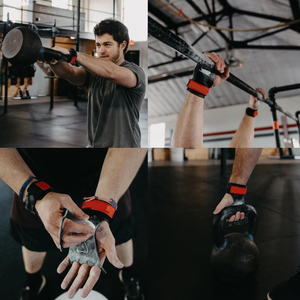 Poignées de musculation en PU antidérapantes avec sangle de poignet réglable, gants unisexes à doigts complets pour tractions, haltérophilie et entraînement fonctionnel - Product Image 5