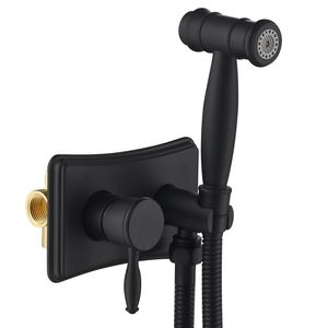 Stainless Steel Handheld Toilet Sprayer Kit Hot and Cold Water Black Bidet Faucet Set - Product Image 1