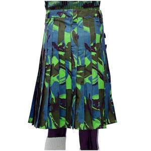 Kilt utilitaire camouflage vert bleu pour homme, fait main, style Highland, tactique, 2026 - Product Image 4