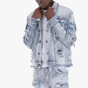 Ensemble Jean Cargo et Veste Style Y2K pour Homme – Denim Américain High Street Effet Patte de Chat – Vêtement Deux Pièces Hiver – Vente en Gros OEM - Product Image 3