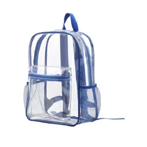 Custom Wholesale OEM Unisex Transparent Workbag Travel Heavy Duty See Through PVC Clear Backpack Waterproof Kids School Bag - Product Image 1
