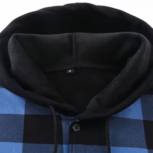 Adult Men's Hooded Woolen <b>Jacket</b> Button up Two Pockets Front Logo Casual Wear - Product Image 4