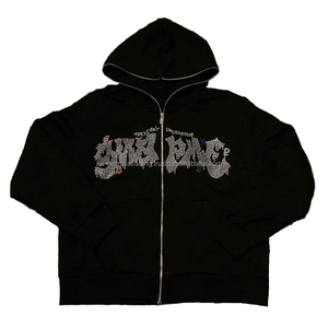 Sudaderas con capucha personalizadas para hombre Sudadera para hombre a precio al por mayor Rhinestone 2025 Sudadera con capucha para caballeros Básicos Sudaderas con capucha de mezcla de algodón - Product Image 1