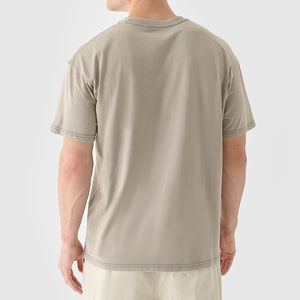 T-shirt pour homme en coton 100% tricoté, col rond, manches courtes, coupe ample, imprimé, style hip-hop, décontracté, séchage rapide, été - Product Image 5