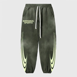 Conjunto Deportivo Personalizado de Alta Calidad 2026, Pantalones Deportivos Acampanados de Algodón para Invierno, Sudadera con Capucha, Estampado Serigrafiado con Efecto Ácido, para Hombre - Product Image 3