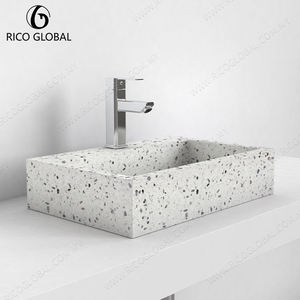 Vasque rectangulaire en pierre RICO GLOBAL, style moderne minimaliste, finition polie, à poser au mur - Product Image 3