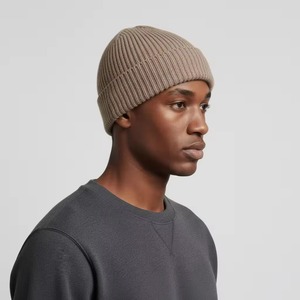 Custom logo Cuff Beanie <b>Hat</b> for Men Women <b>Winter</b> Thick Ribbed Acrylic Fabric Folded Single-cuff Street Wear Outdoor Warm Cap - Product Image 3