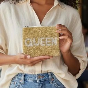Embroidered Seed <b>Beads</b> Cotton Promotional Coin Purse Fashion Pattern Design Silk Screen Printed Washable Handmade Beaded Custom - Product Image 1