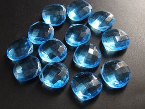 Pendiente de lágrima de corazón facetado de cuarzo azul hecho a mano 14X14MM gota de cristal de Murano y cuentas de vidrio suministros mayoristas - Product Image 2