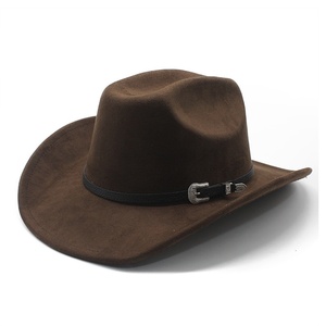 2025 New Arrival Fashion Trendy Suede Cowboy <b>Hat</b> Women Men Western Cowboy <b>Hat</b> Casual Travel Party <b>Hat</b> with Leather <b>Band</b> - Product Image 2