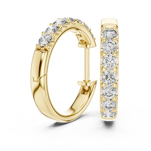 Boucles d'oreilles créoles en moissanite plaquées or, double couche, taille ronde, bijoux d'oreille pour mariage et fête - Product Image 4