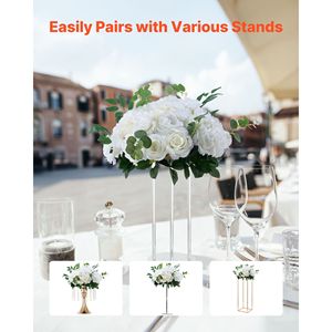 10 Pezzi di Rose Bianche Artificiali da 17,7 Pollici di Diametro, Composizioni Floreali per Bouquet da Matrimonio, Centrotavola Finti per Decorazioni - Product Image 4