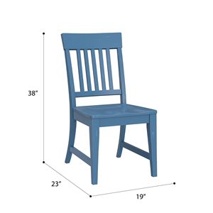 Wallace & Bay Haidel Blue Slat schienale sedie da pranzo Set di 2 - Product Image 5