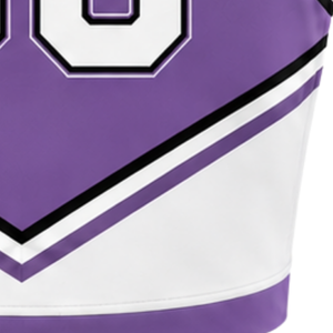 Haut court de cheerleading sans manches pour femme, col en V, blanc et noir, pour performance athlétique, uniforme d'équipe de cheerleading, compétition - Product Image 6