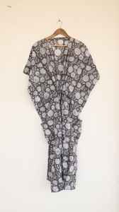 Women Grey Cotton <b>Kaftan</b> Dress Summer Beach Cover Up Boho Resort Wear - Product Image 6