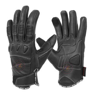 Gants de moto en cuir de chèvre véritable résistant à l'abrasion, avec protection des phalanges, pour sports de plein air, usage quotidien, motards. - Product Image 3
