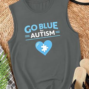Chaleco de punto informal con logotipo frontal GO BLUE for AUTISM para mujer - Product Image 1
