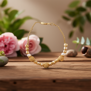 14K Gold Plated Kemp Bangles-Classic Jade & Pearl Bracelets for Engagement - Product Image 3