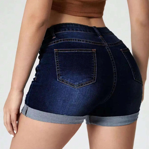 <b>Women</b>’s Premium <b>Cargo</b> Denim <b>Shorts</b> with Utility Pocket Design, High Waist Fit, Durable Denim Construction, Vintage Wash - Product Image 4