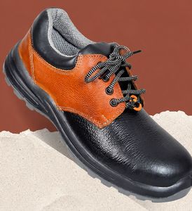 Chaussures de sécurité en cuir robustes fabriquées en Inde avec embout en acier, semelle absorbant les chocs, antidérapantes, pour usage industriel - Product Image 4