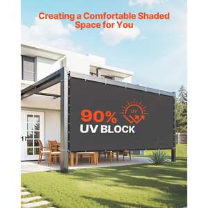 Pergola de 8 x 12 pieds, couverture d'ombrage, tissu d'ombrage 90%, 140 GSM, matériau HDPE, œillets en acier inoxydable, patio extérieur, jardin, cour - Product Image 2