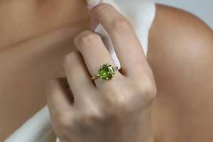 925 Sterling Silver Natural Green Hexagon <b>Peridot</b> Gemstone Stacking Fine <b>Ring</b> Minimalist Women's Fine Jewelry Wholesale Supplier - Product Image 2
