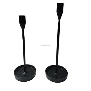 Bougeoir conique avec base ronde lourde Bougeoirs en fer forgé pour mariage décoratif à la maison et fête - Product Image 4