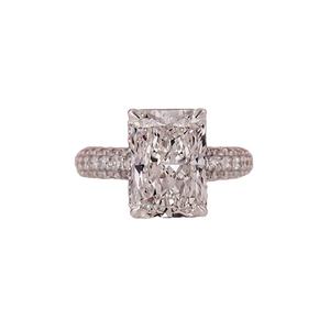 Bague en diamant de laboratoire rond de la meilleure qualité, ensemble de 4 griffes, bague pour femme, bague en diamant rond en or 18 carats, cadeau d'anniversaire - Product Image 6